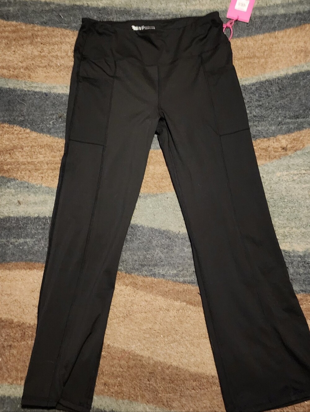 Juicy Couture Black Yoga Pants With Logo Waistband - Picture 2 of 6